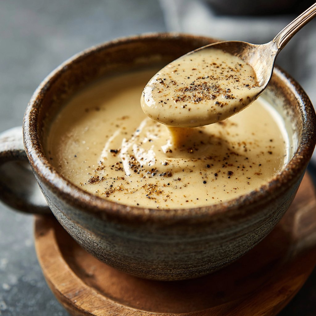 Blumenkohlsuppe mit Muskat und Pfeffer