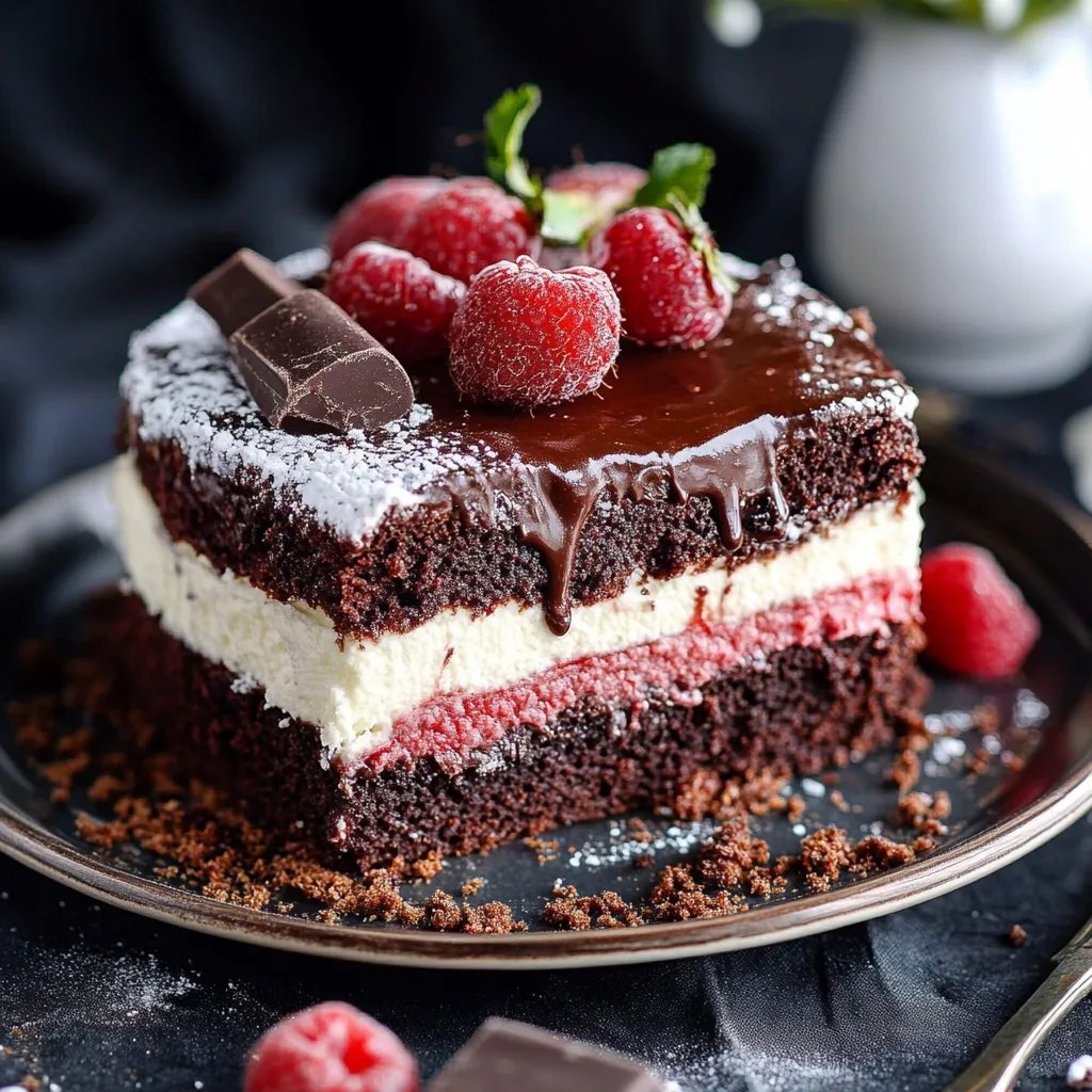 Verschneite Himbeer-Kokos-Schoko-Torte