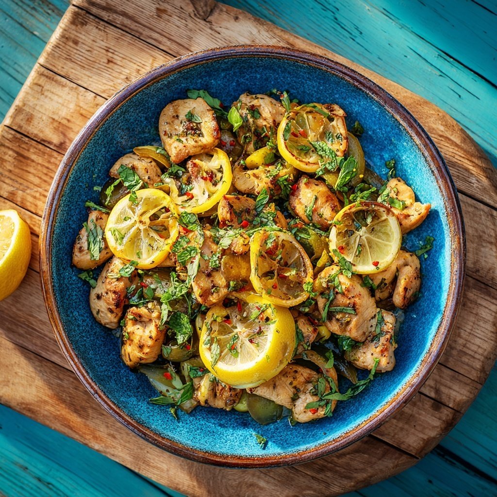 Kalorienarme Hähnchenpfanne Mit Zitronen Kräutern