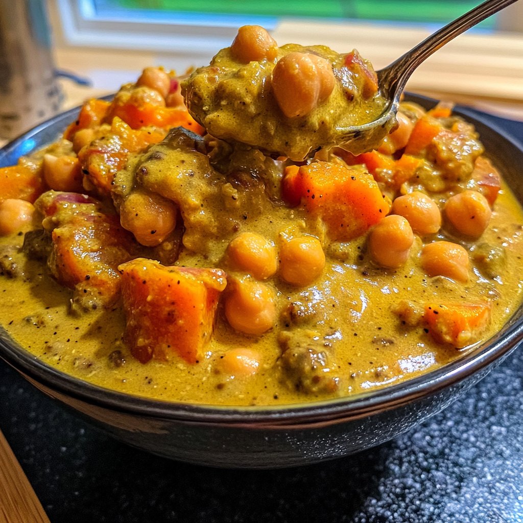 Curry mit Kürbis und Kichererbsen