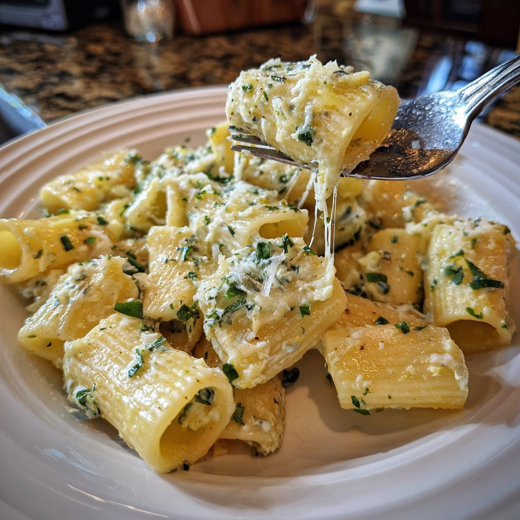 Rigatoni mit Ricotta und Zitrone