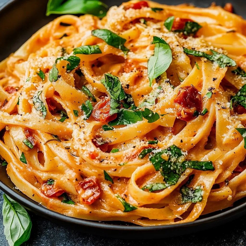 Cremige Sonnengetrocknete Tomaten-Pasta