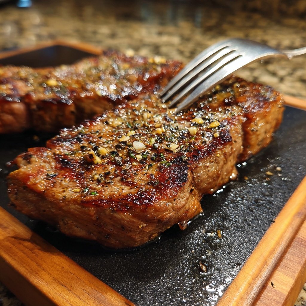 Gegrilltes Steak Mit Knoblauch Pfeffer