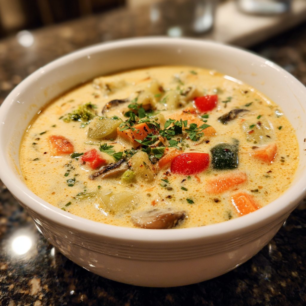 Abendessen mit Suppe