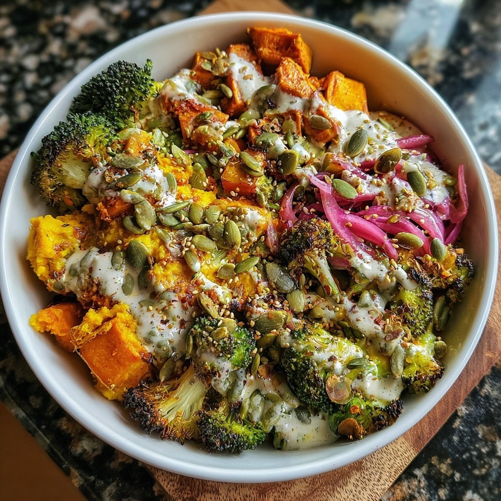 Brokkoli Süßkartoffel Bowl Leicht