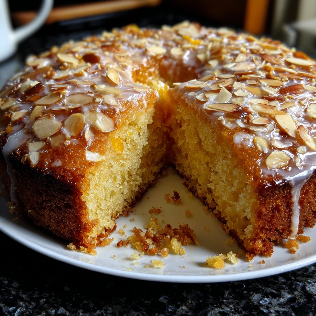 Zitronenkuchen mit Mandeln