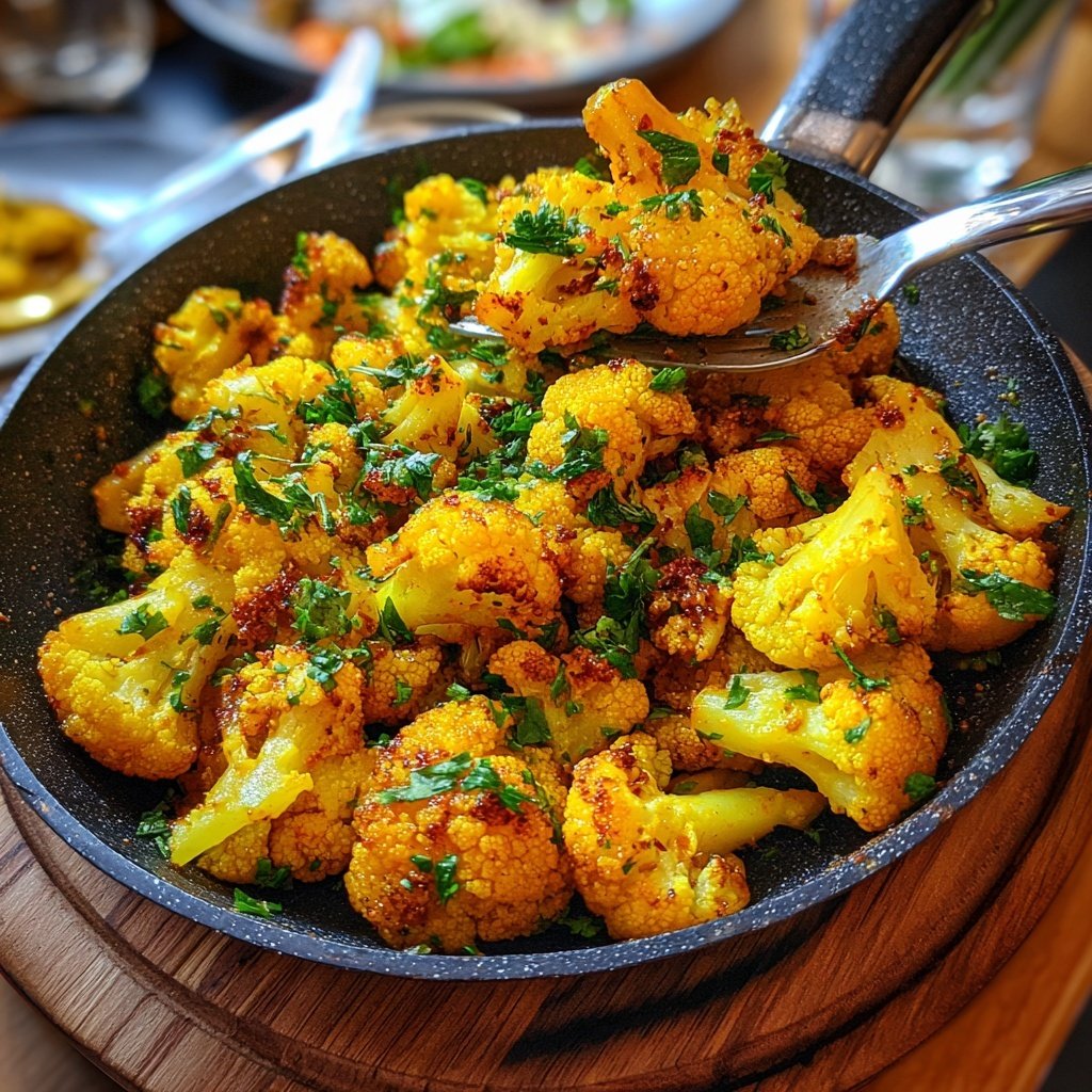 Blumenkohl Pfanne Mit Kurkuma